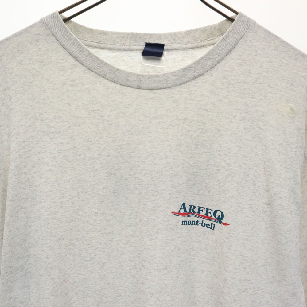 モンベル 日本製 アウトドア バックプリント 半袖 Tシャツ XL グレー mont-bell メンズ