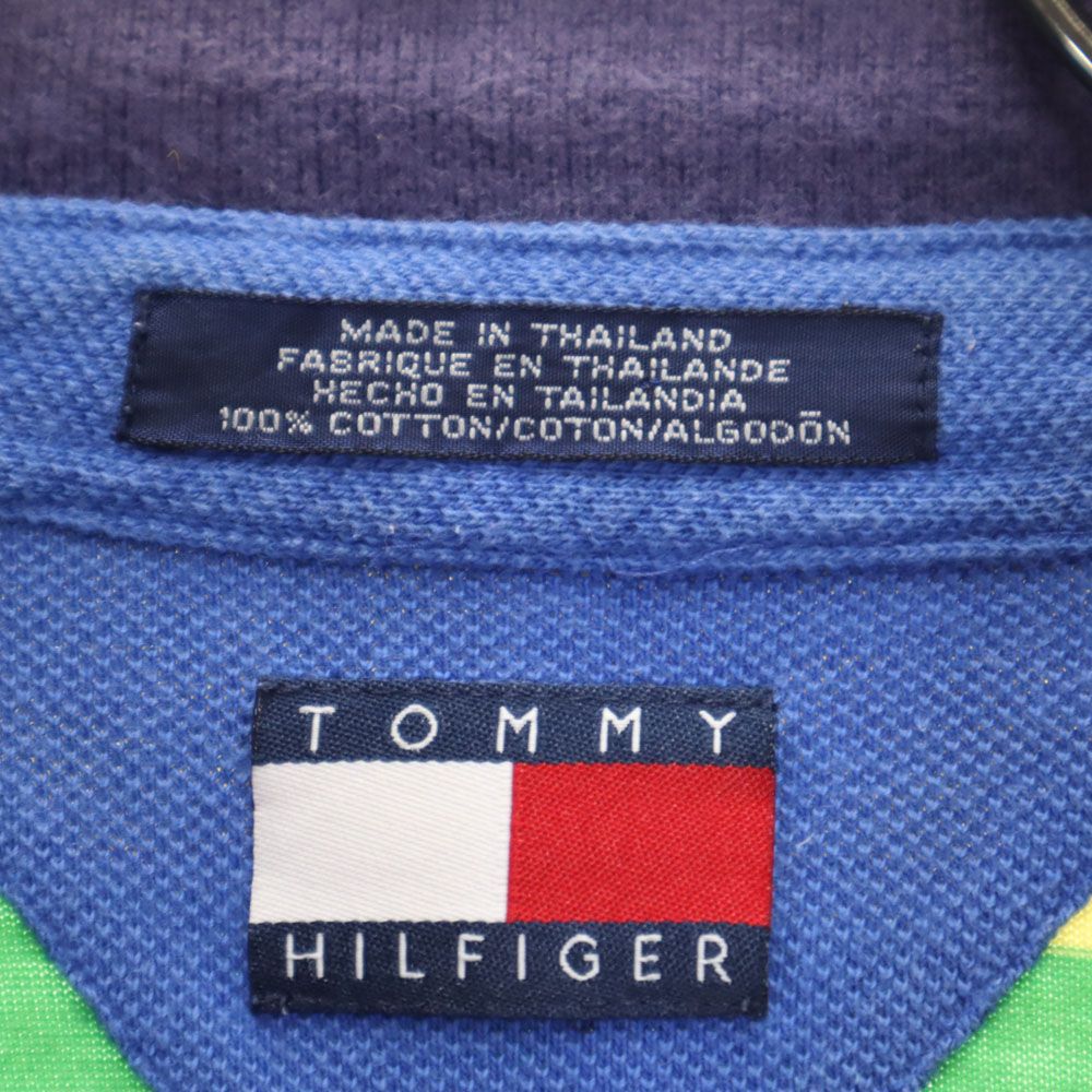 TOMMY HILFIGER トミーヒルフィガー 90s オールド フラッグタグ ボーダー 半袖 ポロシャツ メンズ