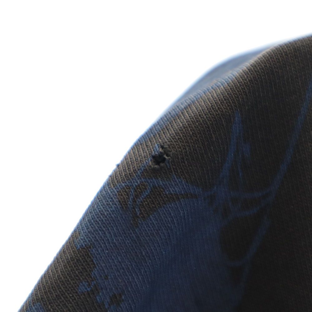 adidas アディダス 90s USA製 オールド エキップメント 総柄 半袖 Tシャツ L ネイビー系 メンズ