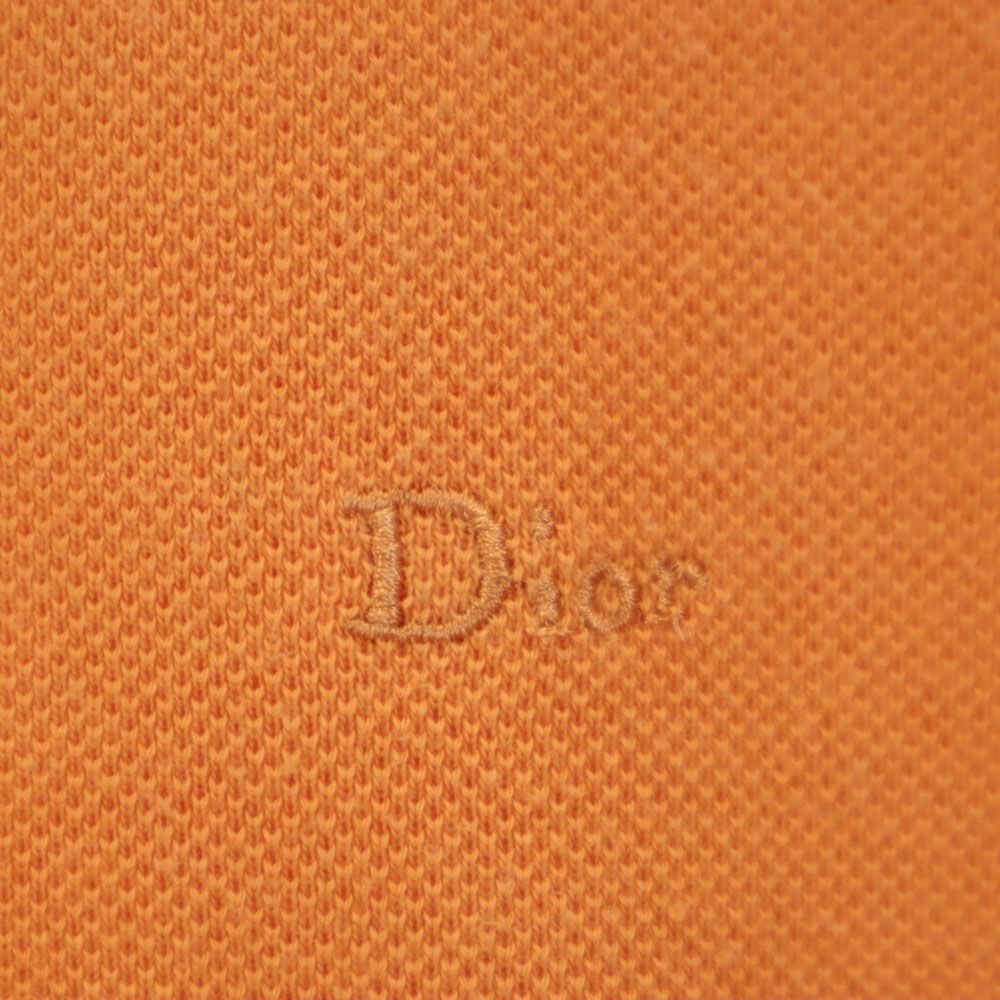 Christian Dior クリスチャンディオール 90s オールド 半袖 ポロシャツ M オレンジ MONSIEUR 鹿の子地 メンズ