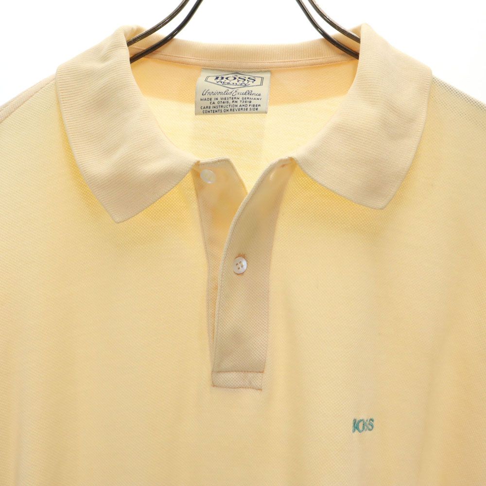 HUGO BOSS ヒューゴボス 半袖 ポロシャツ L オレンジ系 鹿の子地 メンズ