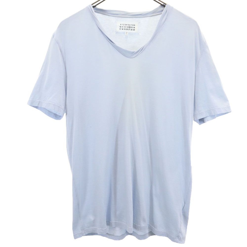 MARTIN MARGIELA マルタンマルジェラ イタリア製 長袖 Vネック Tシャツ 46 ブルー系 メンズ