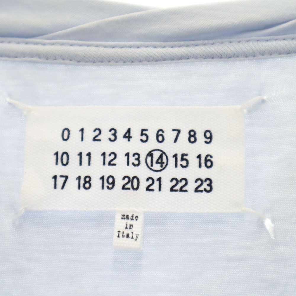 MARTIN MARGIELA マルタンマルジェラ イタリア製 長袖 Vネック Tシャツ 46 ブルー系 メンズ