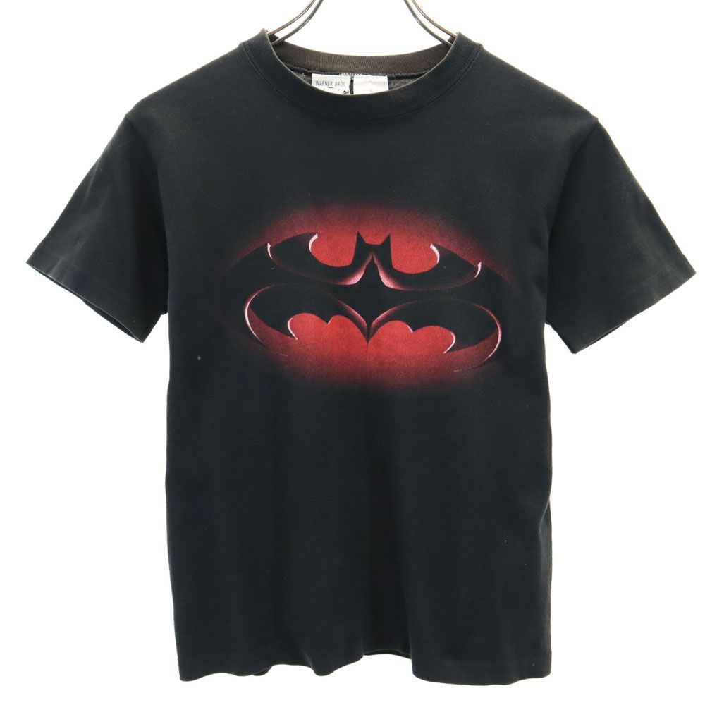 Warner Bros ワーナーブラザース 90s BATMAN オールド USA製 プリント 半袖 Tシャツ S ブラック系 キッズ