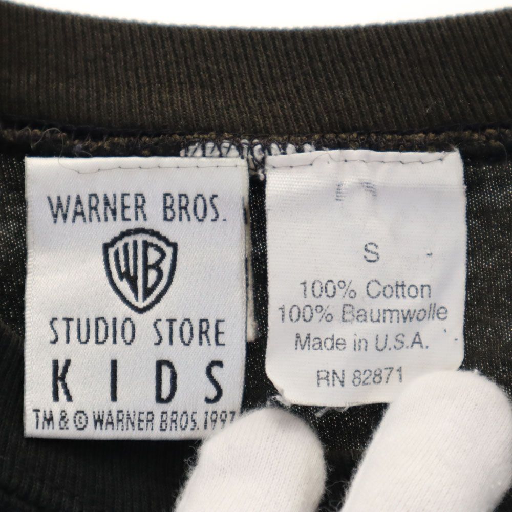 Warner Bros ワーナーブラザース 90s BATMAN オールド USA製 プリント 半袖 Tシャツ S ブラック系 キッズ