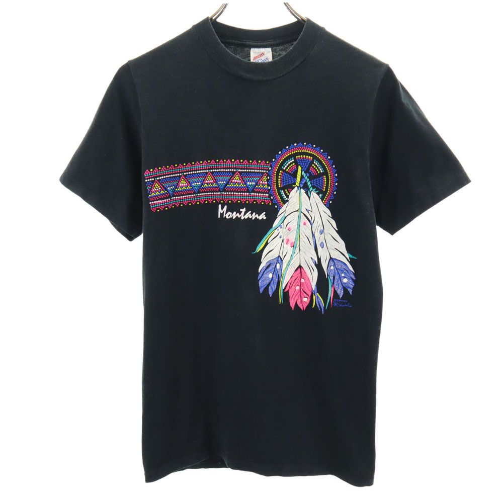 JERZEES ジャージーズ 90s USA製 オールド ビーズ 半袖 Tシャツ S ブラック系 メンズ