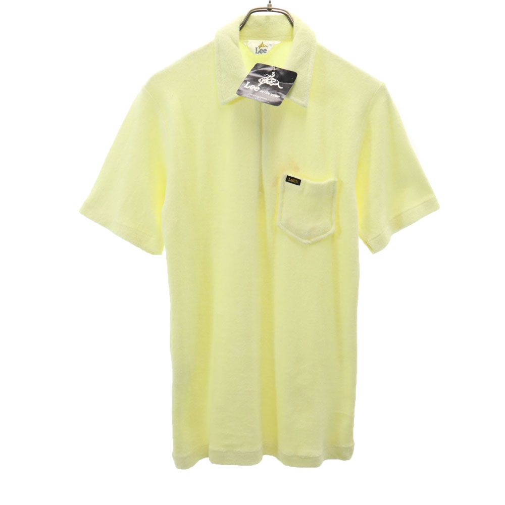 Lee リー 未使用 半袖 フロントジップ パイル地 シャツ M イエロー タグ付き メンズ