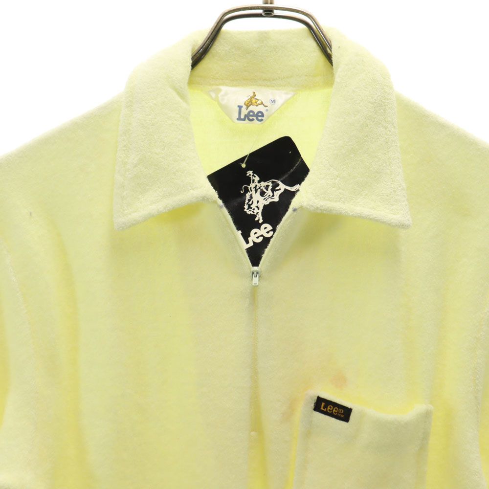 Lee リー 未使用 半袖 フロントジップ パイル地 シャツ M イエロー タグ付き メンズ