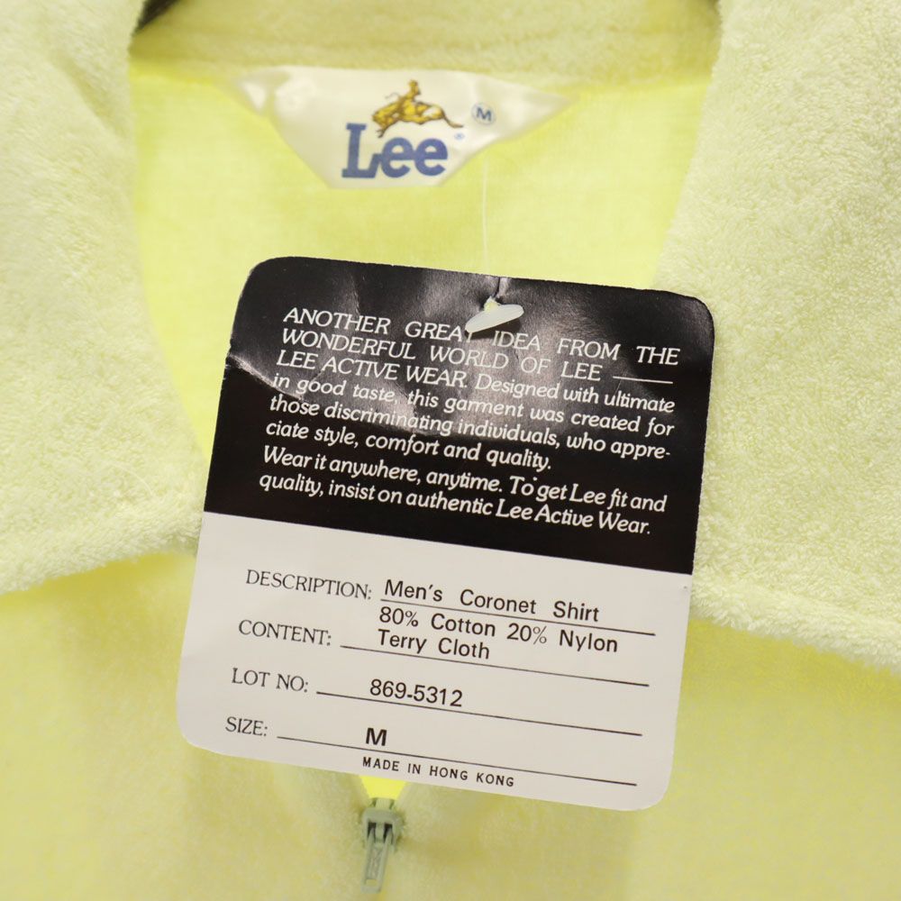 Lee リー 未使用 半袖 フロントジップ パイル地 シャツ M イエロー タグ付き メンズ