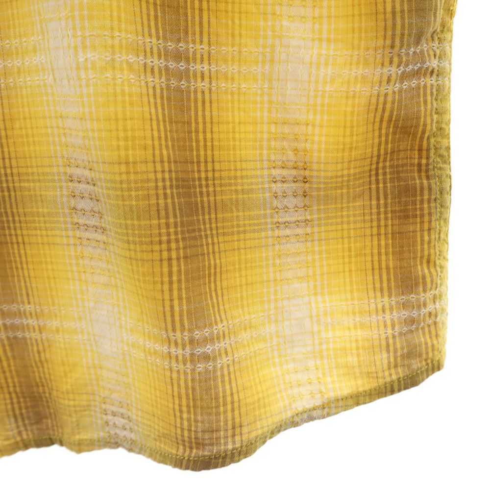 COOTIE クーティー 日本製 チェック柄 半袖 シャツ M イエロー系 メンズ