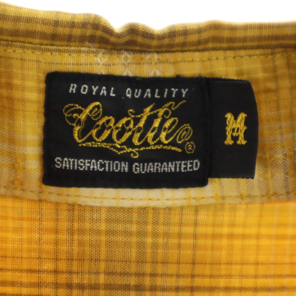 COOTIE クーティー 日本製 チェック柄 半袖 シャツ M イエロー系 メンズ
