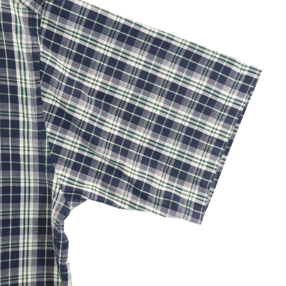 TOMMY HILFIGER トミーヒルフィガー 90s オールド フラッグタグ チェック 半袖 ボタンダウンシャツ L ネイビー系 メンズ