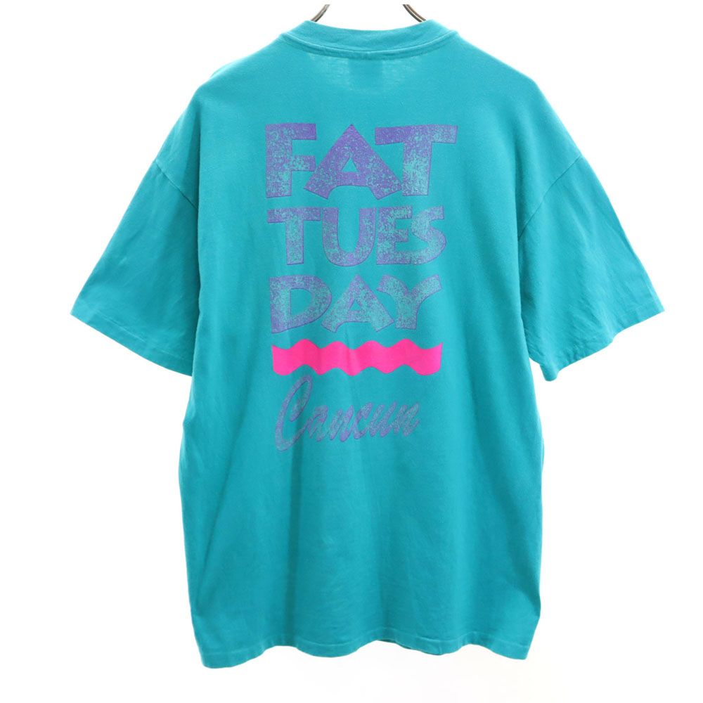 Hanes ヘインズ 90s USA製 オールド バックプリント 半袖 Tシャツ L グリーン メンズ