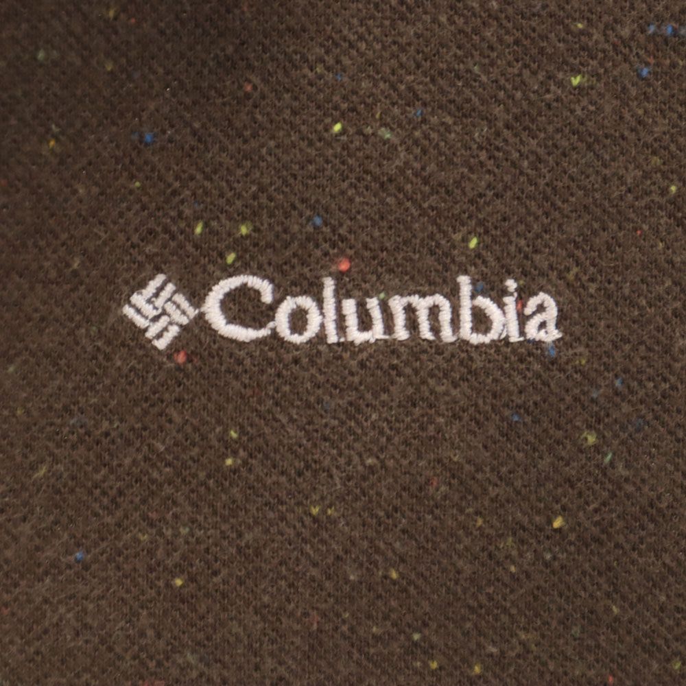 Columbia コロンビア アウトドア 半袖 ポロシャツ L ブラウン 鹿の子 レディース