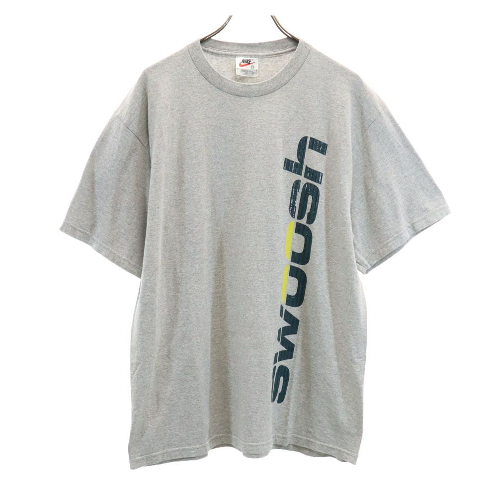 ナイキ 90s USA製 オールド プリント 半袖 Tシャツ M グレー系 NIKE メンズ