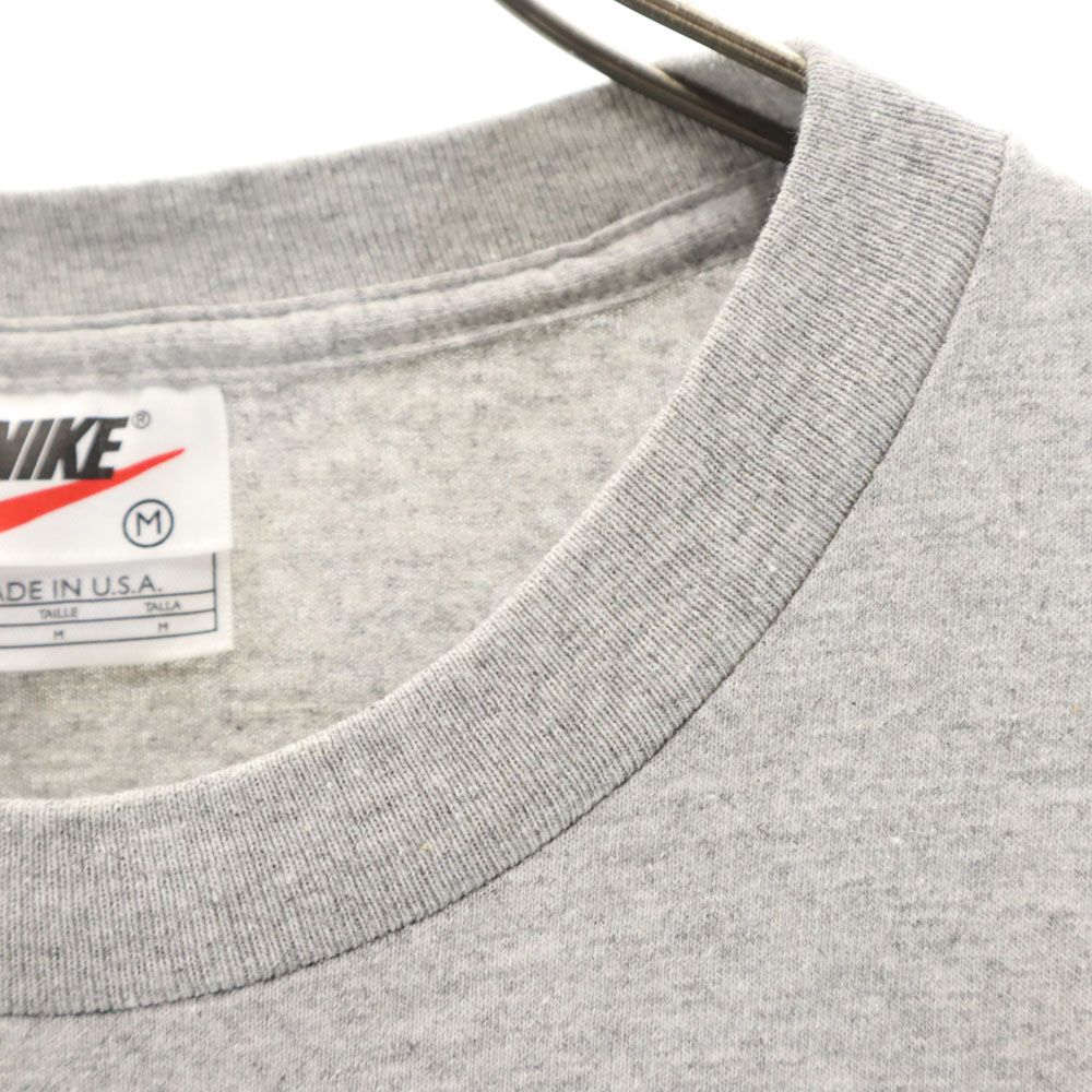 ナイキ 90s USA製 オールド プリント 半袖 Tシャツ M グレー系 NIKE メンズ