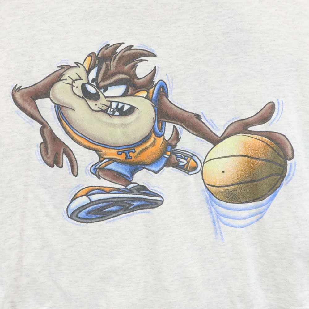 Warner Bros ワーナーブラザース 90s USA製 オールド ルーニーテューンズ プリント 半袖 Tシャツ L グレー系 メンズ