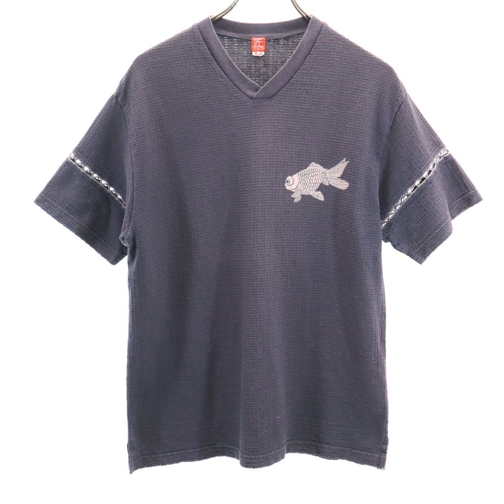 フェローズ 日本製 金魚 半袖 Vネック Tシャツ エス グレー系 Pherrow's メンズ