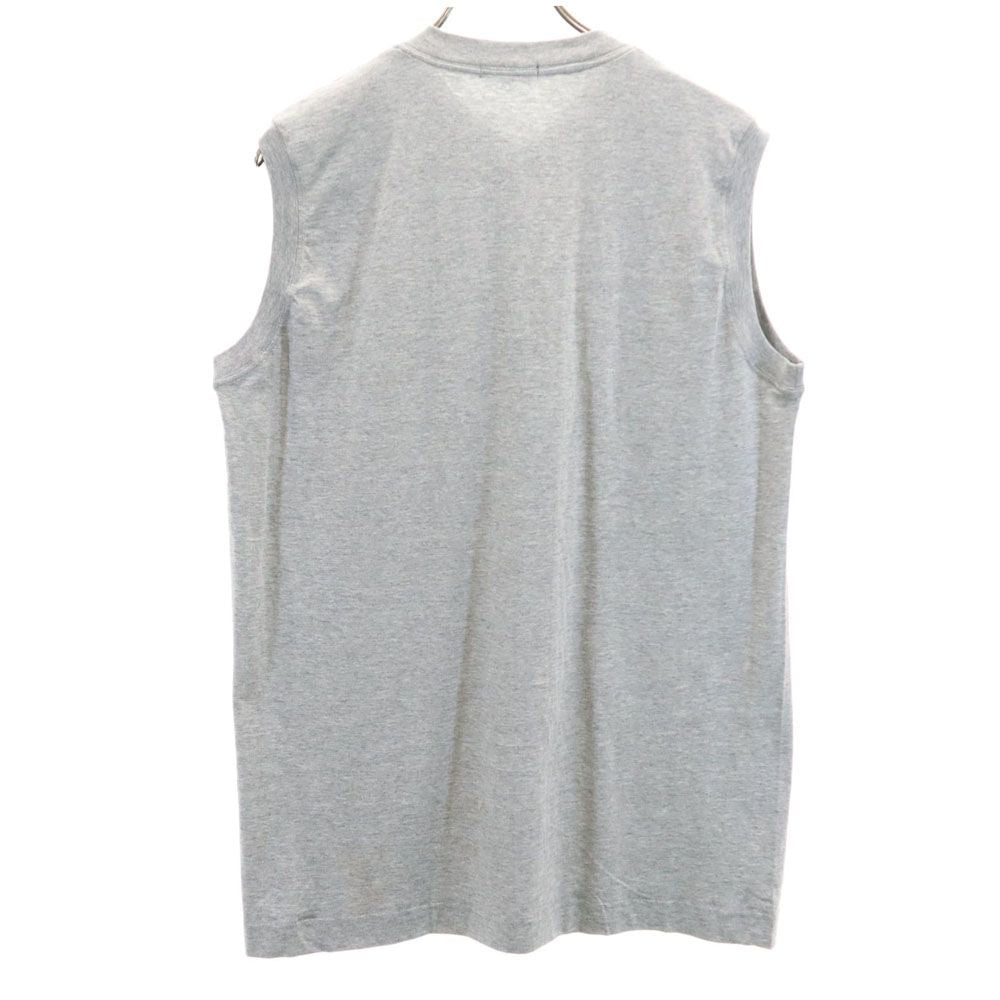 BURBERRY LONDON バーバリーロンドン 日本製 ノースリーブ Vネック シャツ L グレー系 メンズ