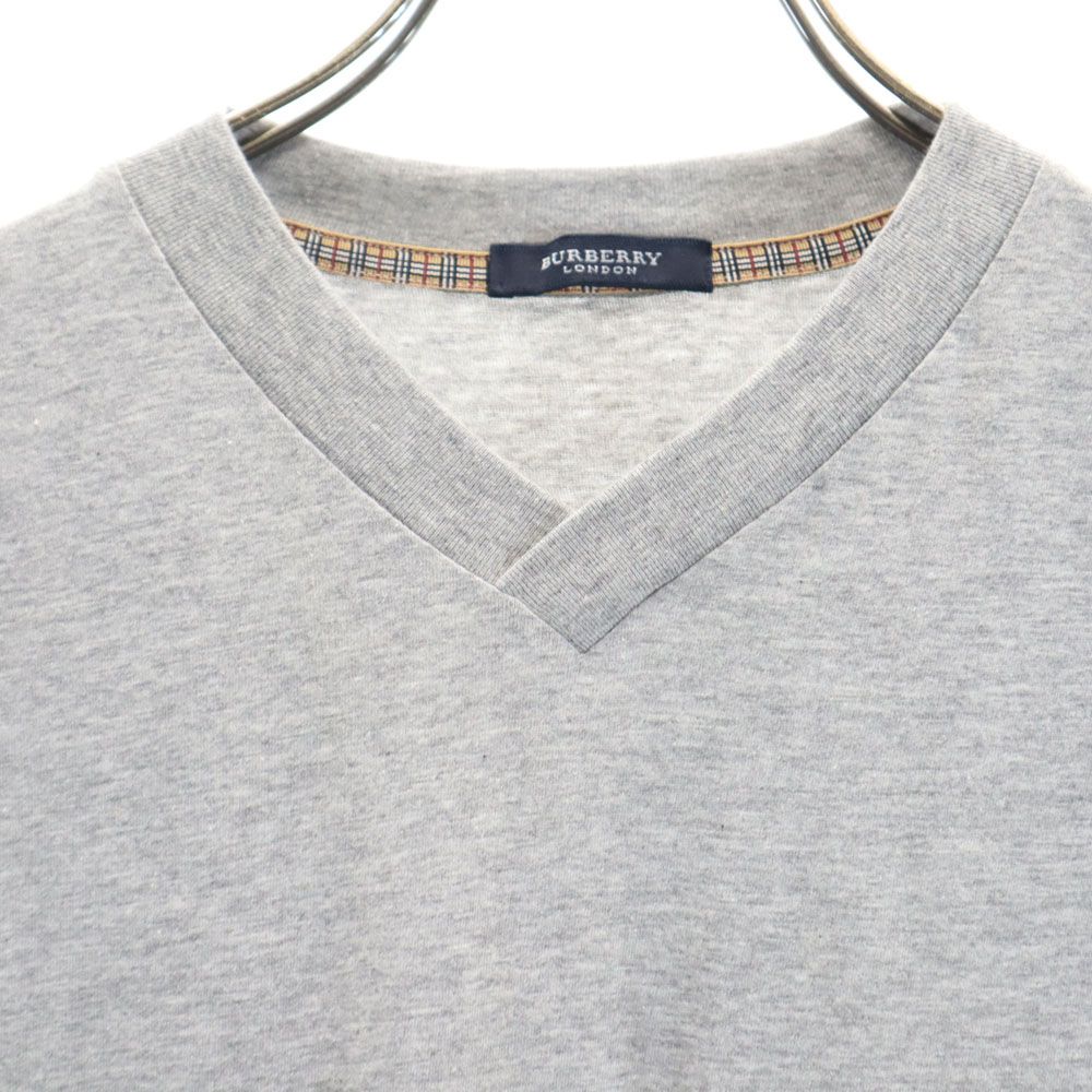 BURBERRY LONDON バーバリーロンドン 日本製 ノースリーブ Vネック シャツ L グレー系 メンズ