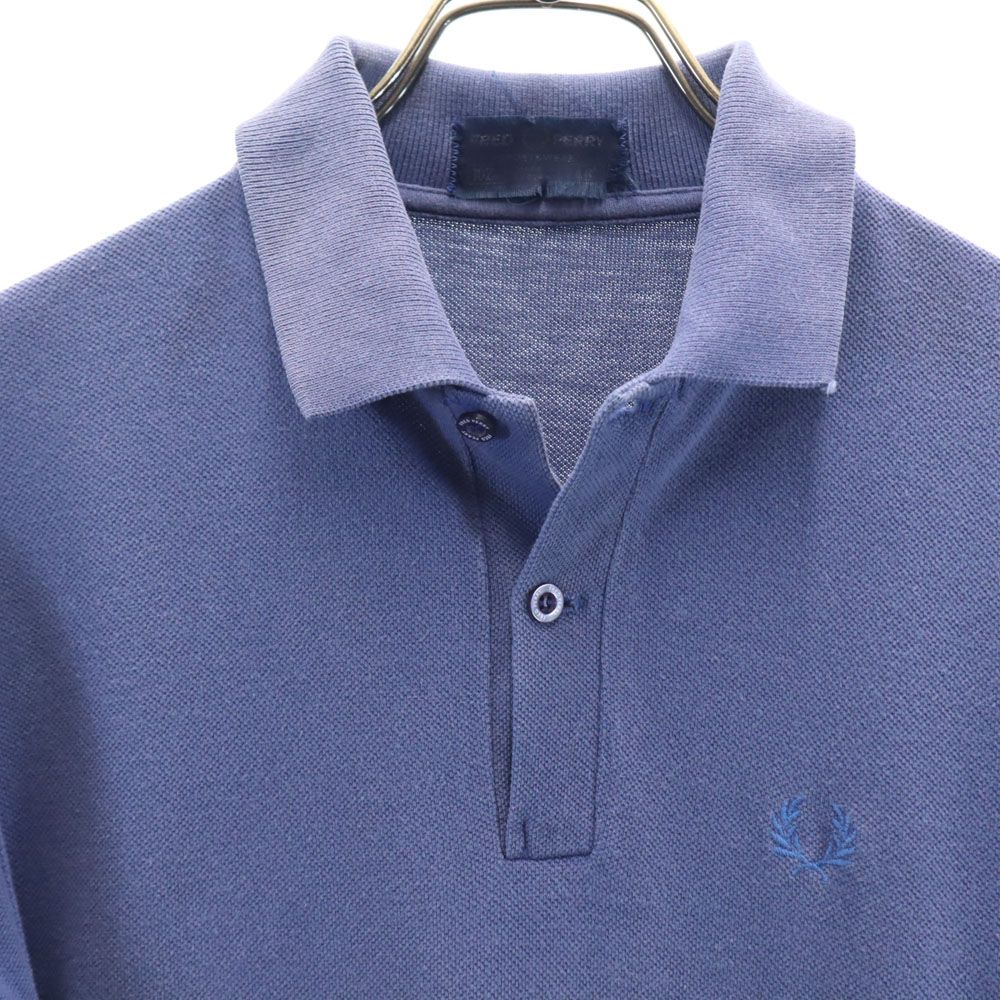 フレッドペリー 90s イギリス製 オールド 半袖 ポロシャツ 40 ネイビー FRED PERRY 鹿の子 メンズ