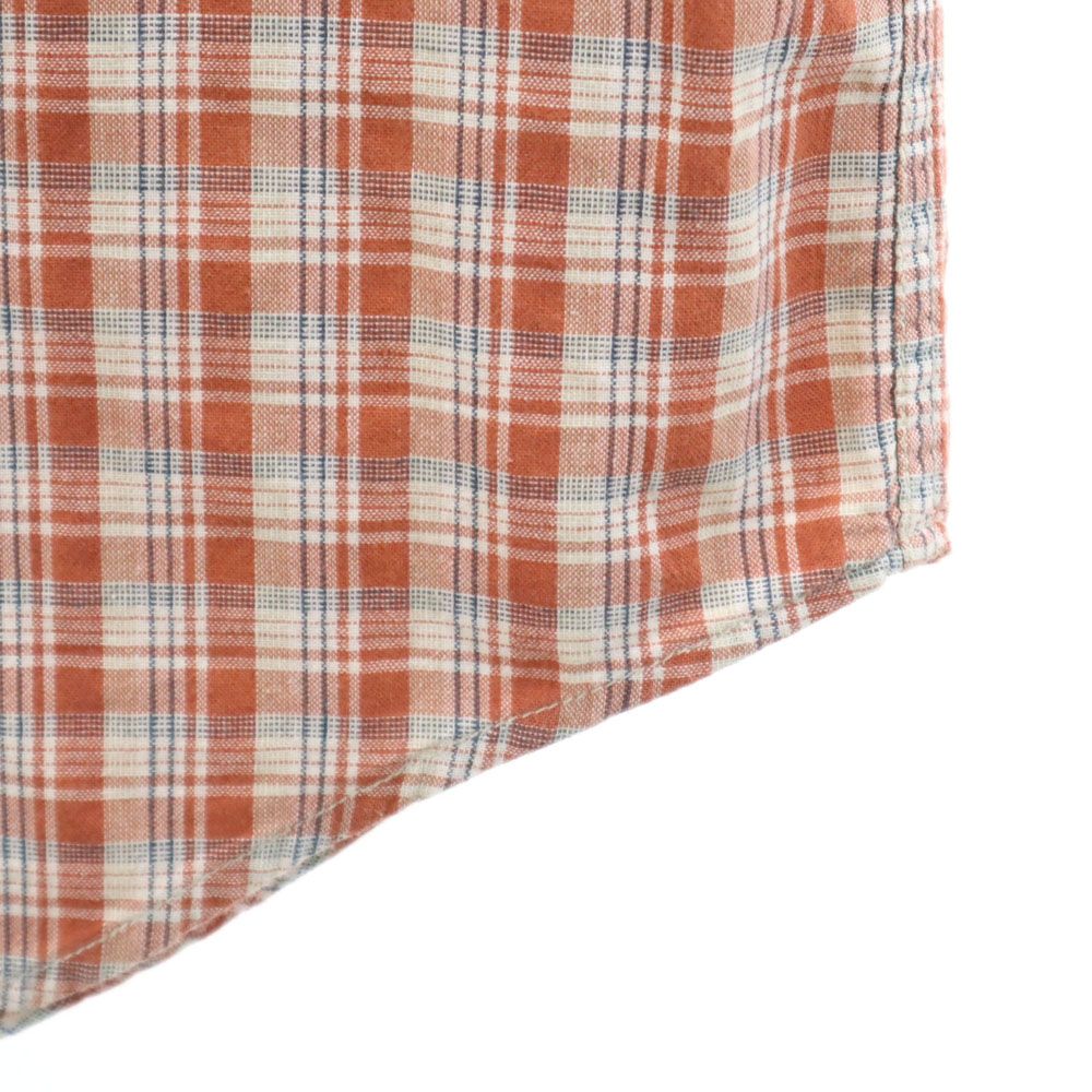 Calvin klein Jeans カルバンクラインジーンズ 90s オールド 半袖 チェックシャツ M オレンジ系 メンズ