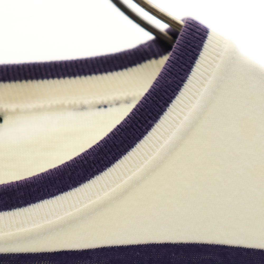 Cross Creek クロスクリーク 90s USA製 オールド ボーダー柄 半袖 Tシャツ M ネイビー×ホワイト 胸ポケット メンズ