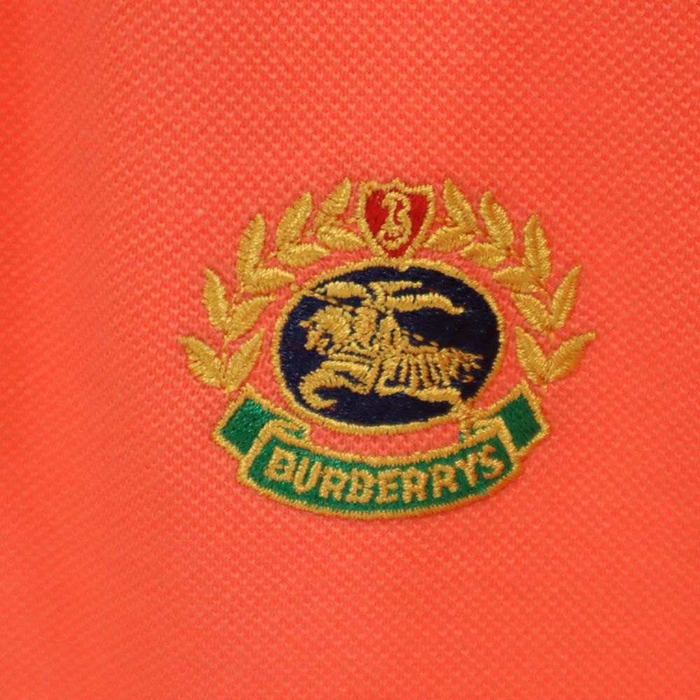 Burberrys バーバリーズ 90s オールド 半袖 ポロシャツ S オレンジ系 OF LONDON 鹿の子地 メンズ