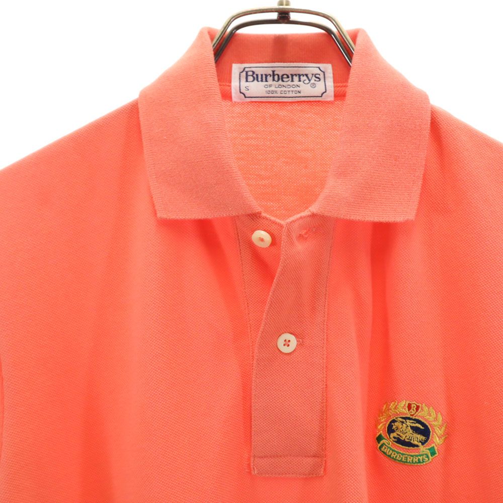 Burberrys バーバリーズ 90s オールド 半袖 ポロシャツ S オレンジ系 鹿の子 メンズ
