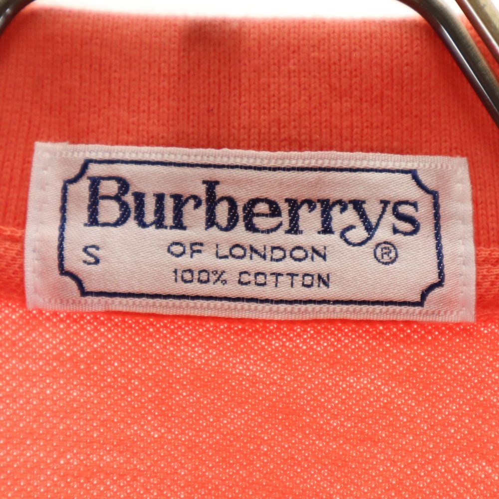 Burberrys バーバリーズ 90s オールド 半袖 ポロシャツ S オレンジ系 鹿の子 メンズ