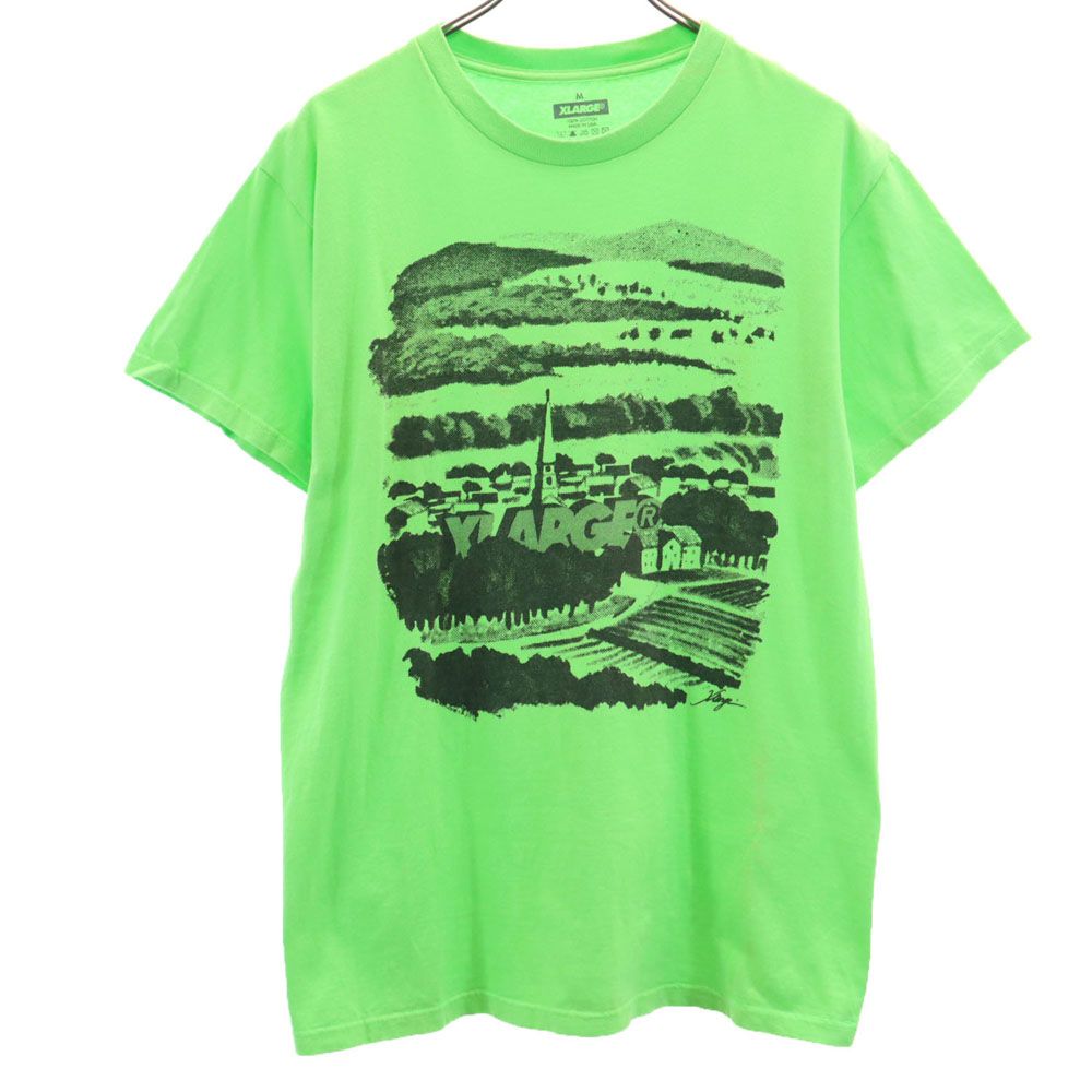 XLARGE エクストララージ USA製 プリント 半袖 Tシャツ M グリーン系 メンズ