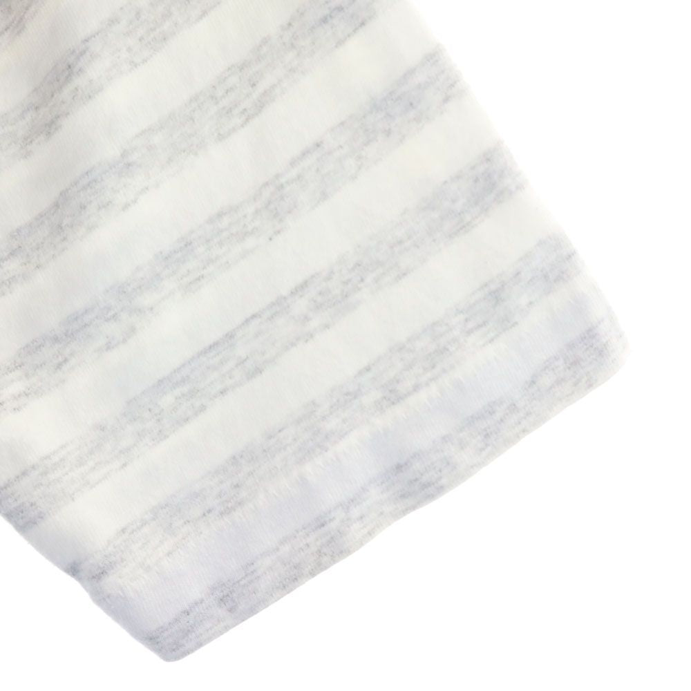 pm active wear 90s USA製 オールド ボーダー柄 プリント 半袖 Tシャツ S グレー×ホワイト メンズ