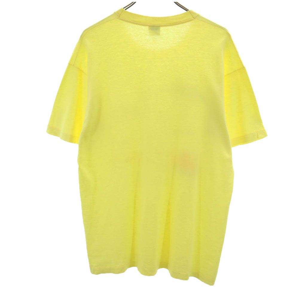 フルーツオブザルーム 90s オールド USA製 プリント 半袖 Tシャツ L イエロー系 FRUIT OF THE LOOM メンズ