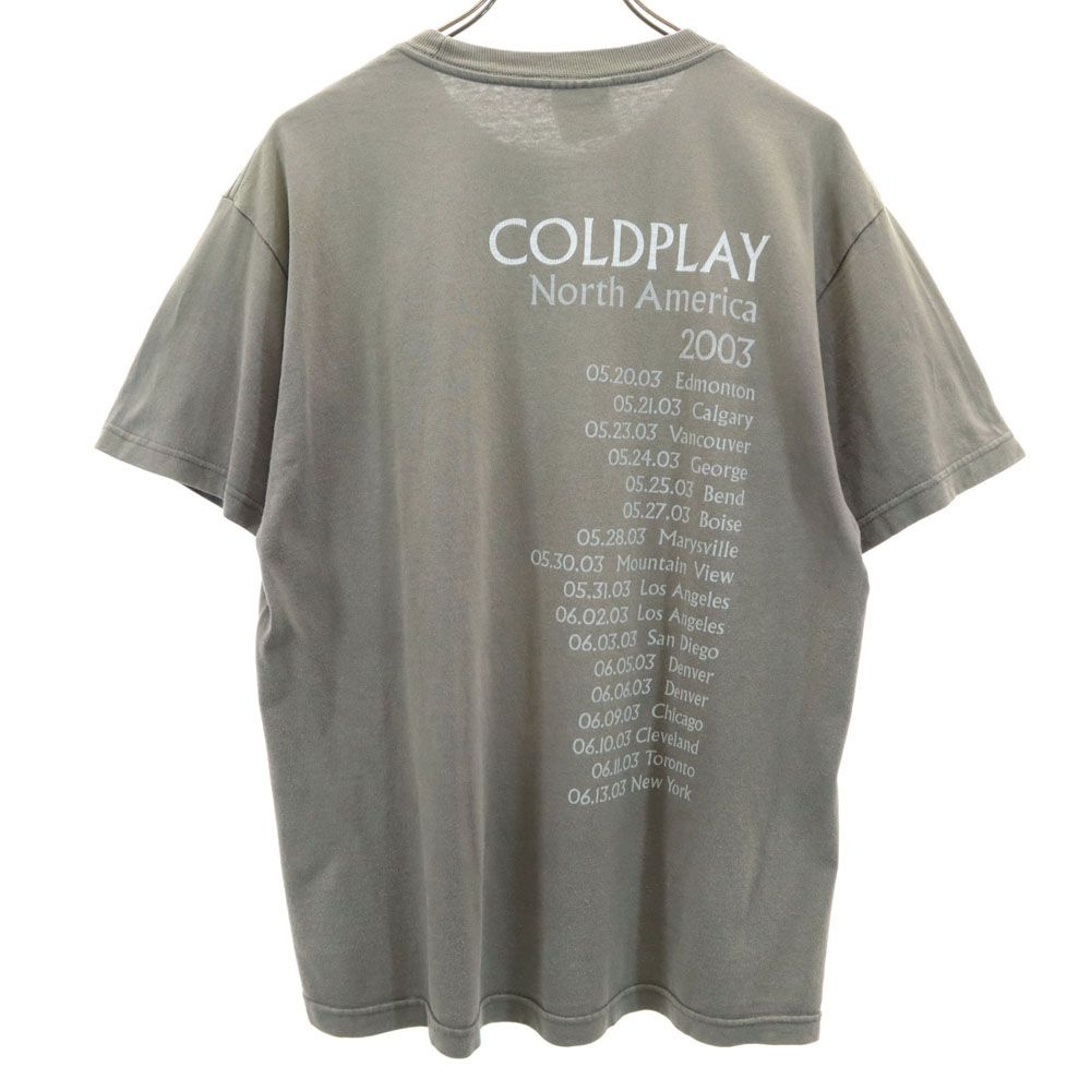 ムリナ 00s USA製 COLDPLAYツアー プリント 半袖 Tシャツ M カーキ系 Murina バンT メンズ