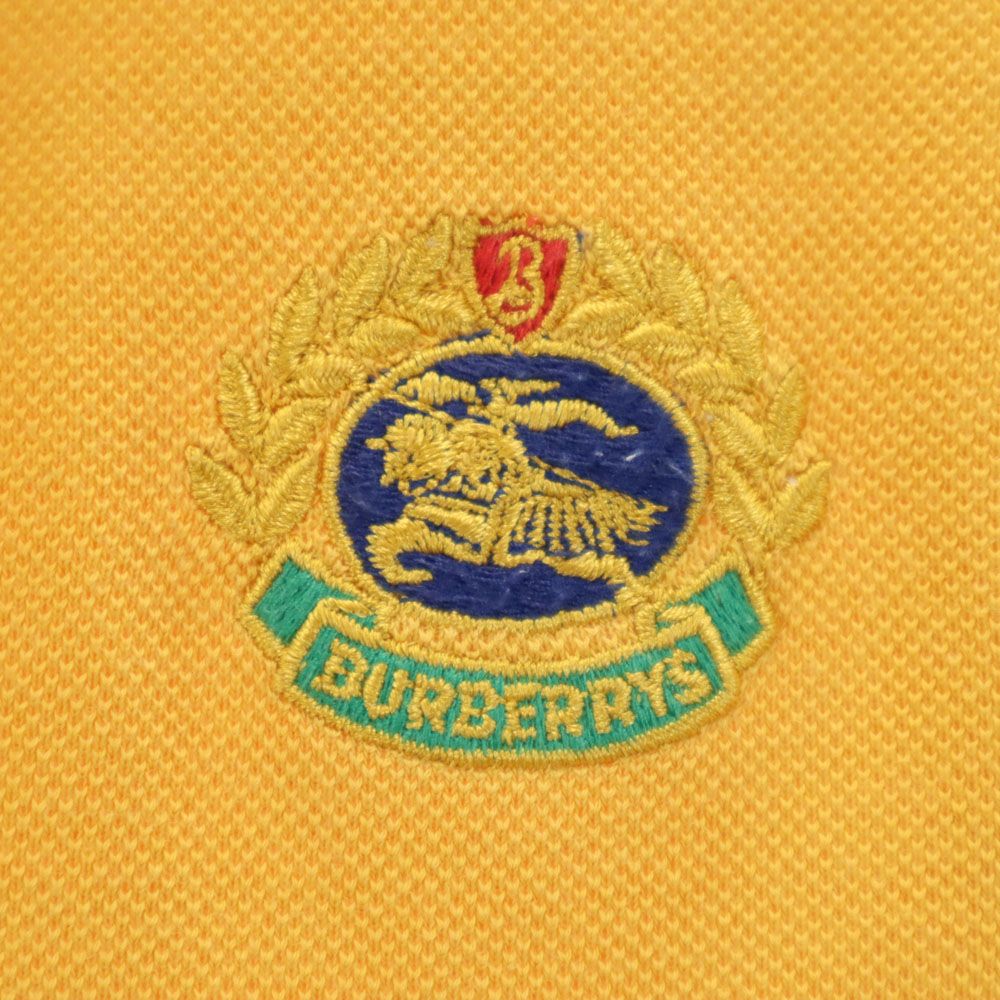Burberrys バーバリーズ 90s オールド 半袖 ポロシャツ XL イエロー系 OF LONDON 鹿の子地 メンズ