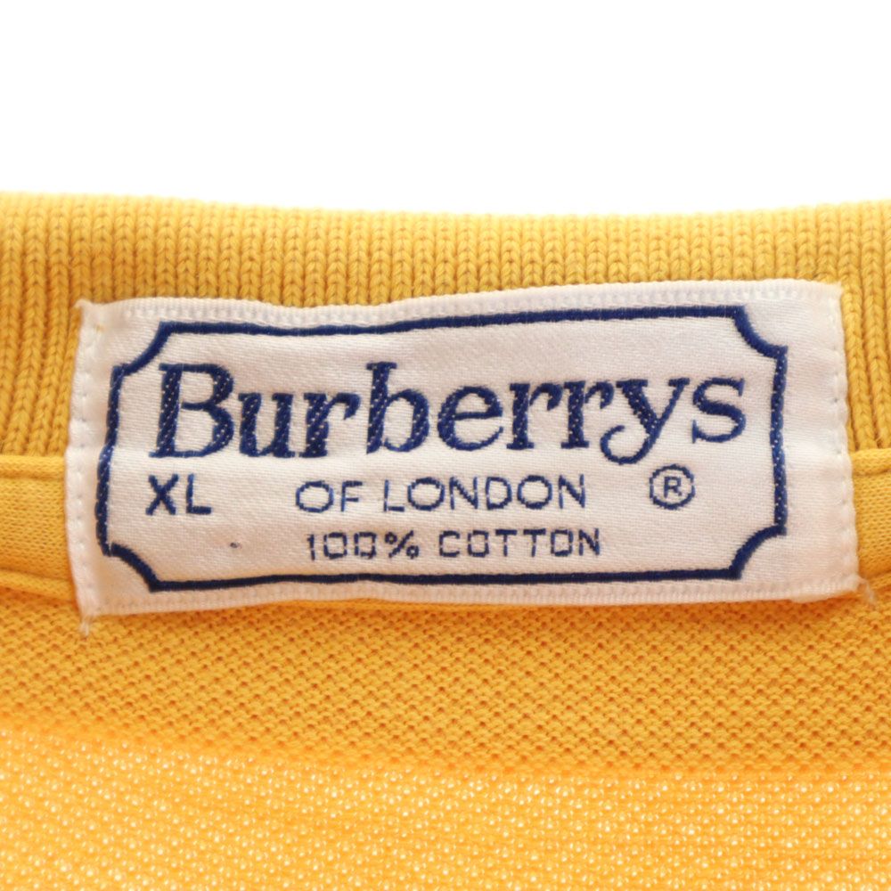 Burberrys バーバリーズ 90s オールド 半袖 ポロシャツ XL イエロー系 OF LONDON 鹿の子地 メンズ
