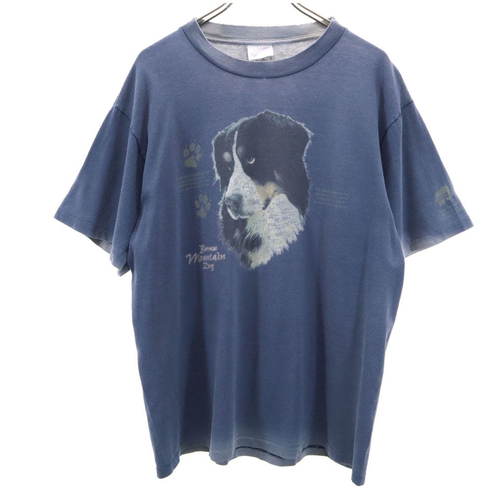 ユナイテッドスポーツ 90s オールド プリント 半袖 Tシャツ L ネイビー系 United Sports メンズ