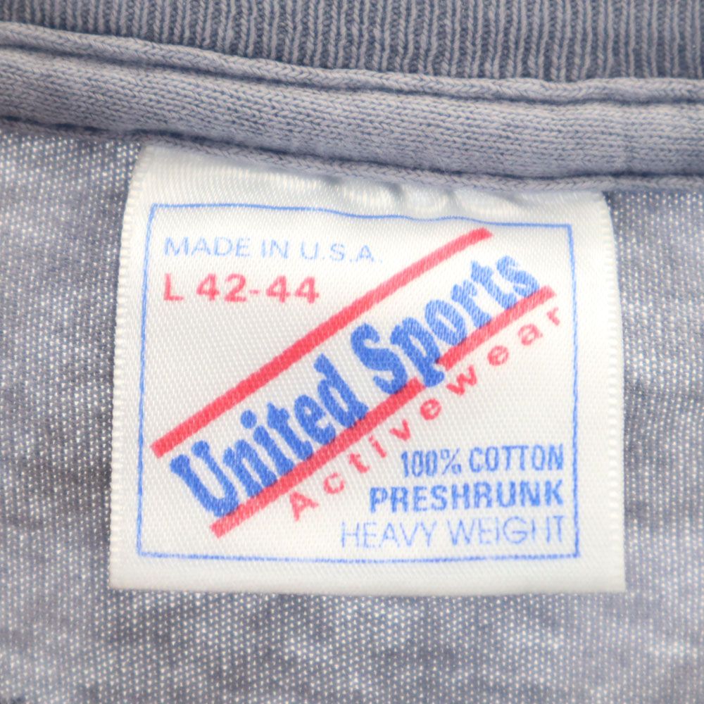 ユナイテッドスポーツ 90s オールド プリント 半袖 Tシャツ L ネイビー系 United Sports メンズ