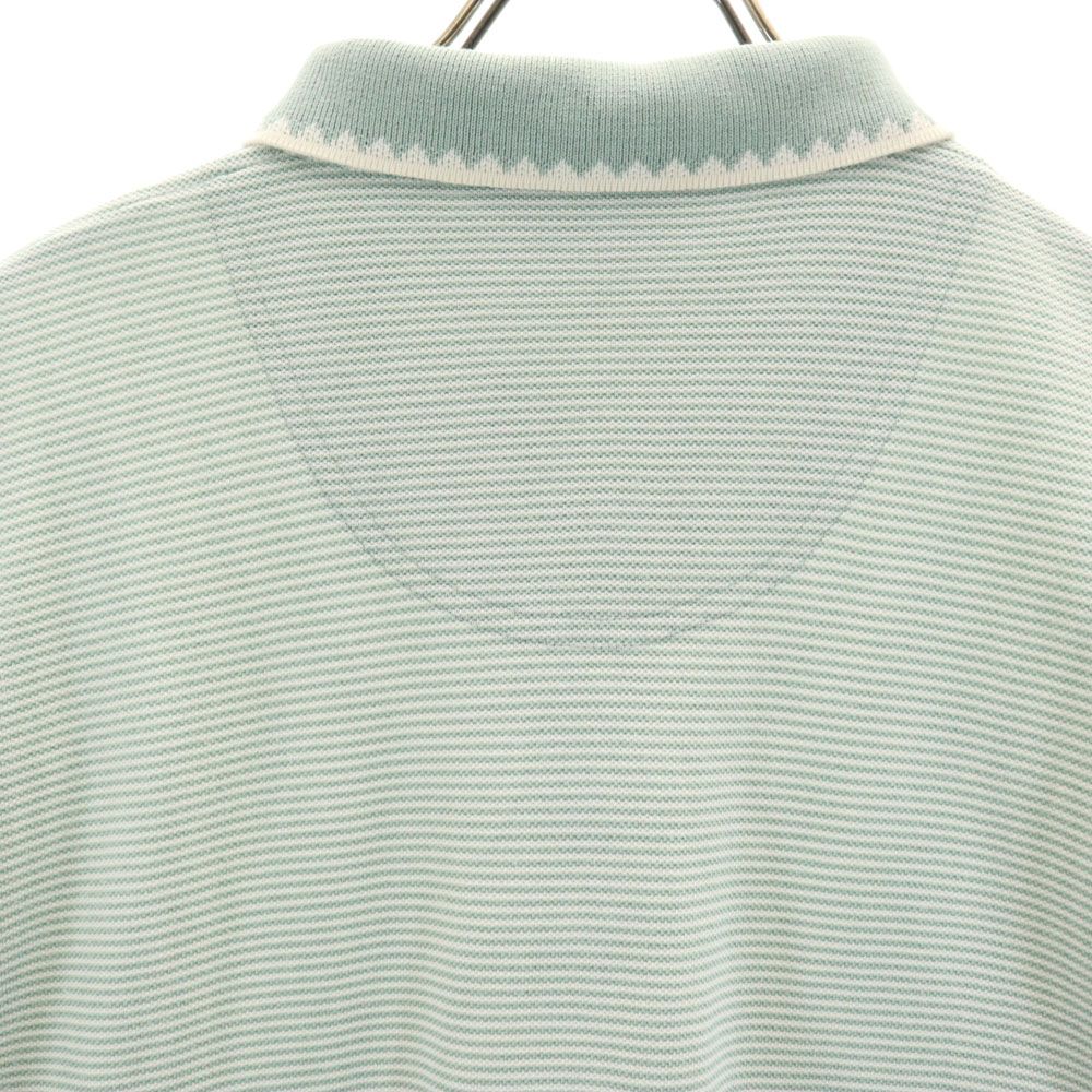 リーボックゴルフ ボーダー ゴルフ 半袖 ポロシャツ M グリーン系 ReebokGOLF 鹿の子 メンズ