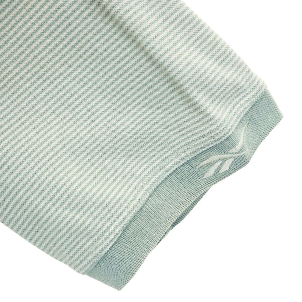 リーボックゴルフ ボーダー ゴルフ 半袖 ポロシャツ M グリーン系 ReebokGOLF 鹿の子 メンズ