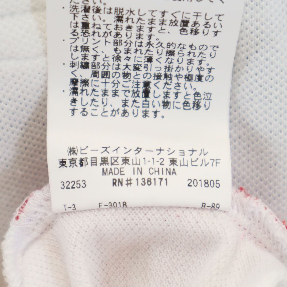 XLARGE エクストララージ バックプリント 半袖 ポロシャツ M ホワイト 鹿の子 メンズ