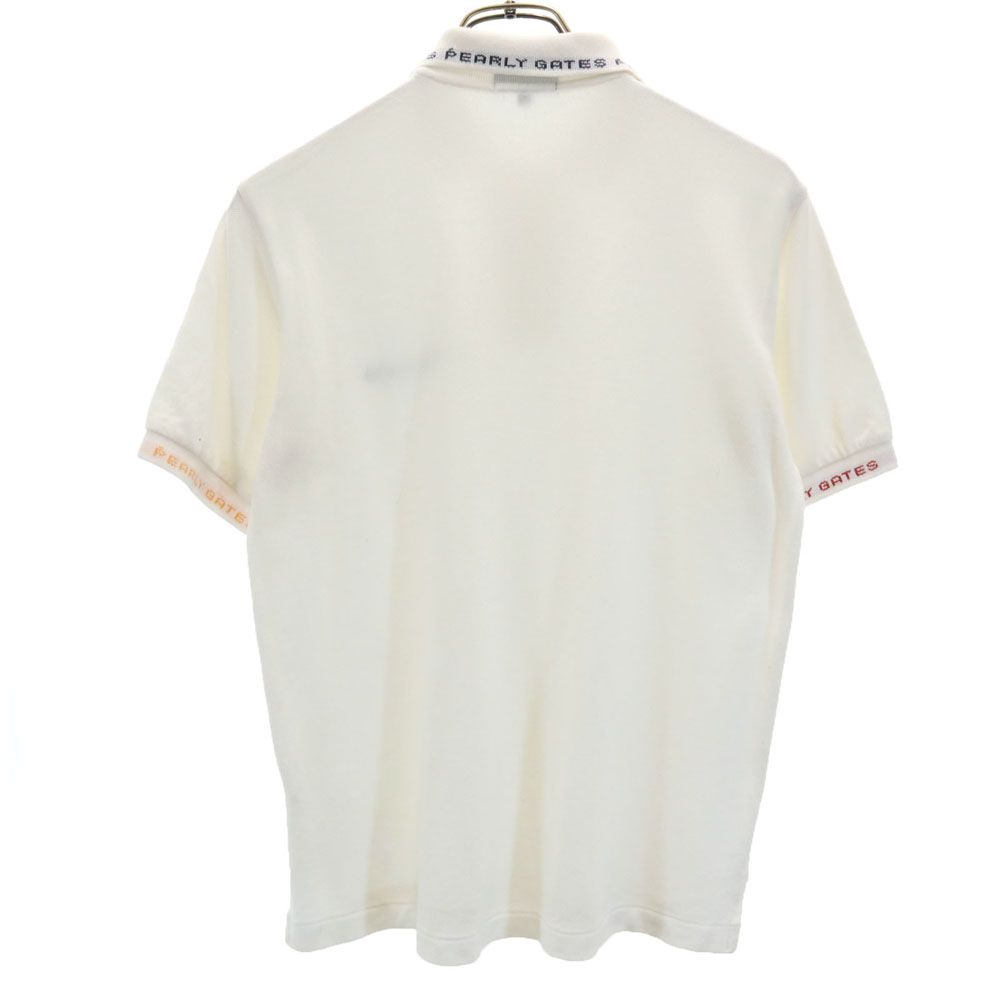 PEARLY GATES パーリーゲイツ 日本製 ゴルフ 半袖 ポロシャツ 1 ホワイト 鹿の子 メンズ