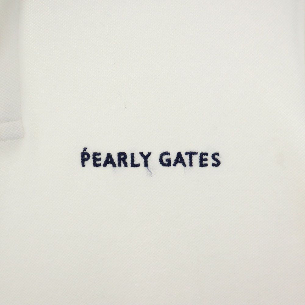 PEARLY GATES パーリーゲイツ 日本製 ゴルフ 半袖 ポロシャツ 1 ホワイト 鹿の子 メンズ