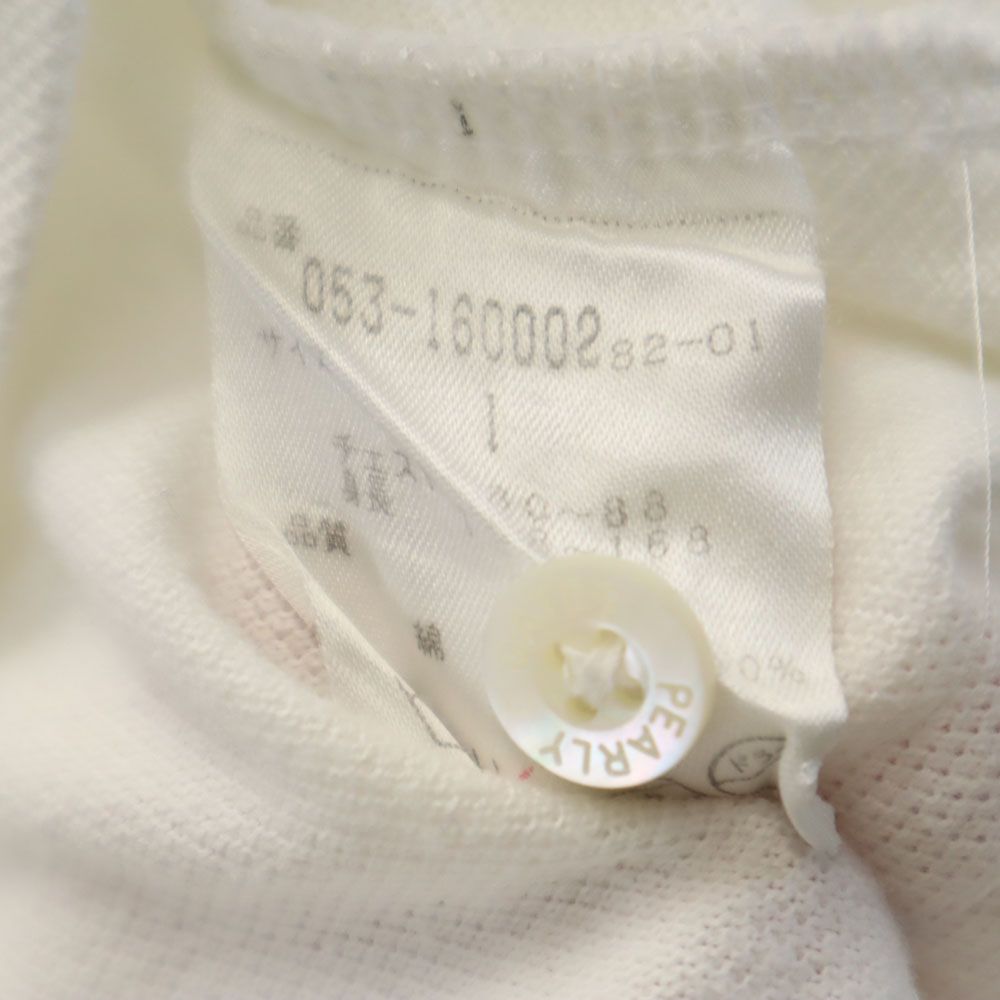 PEARLY GATES パーリーゲイツ 日本製 ゴルフ 半袖 ポロシャツ 1 ホワイト 鹿の子 メンズ