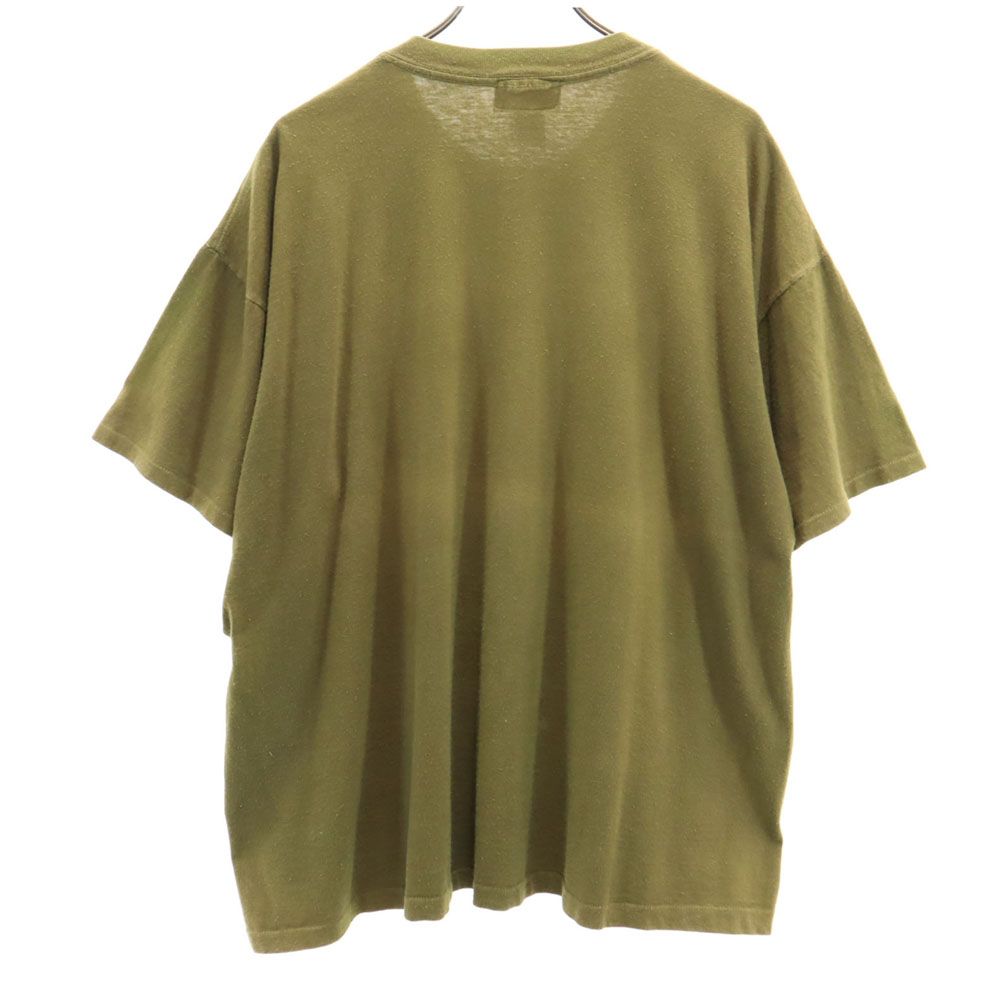 TAGRAG 90s USA製 オールド プリント 半袖 Tシャツ ONE カーキ メンズ