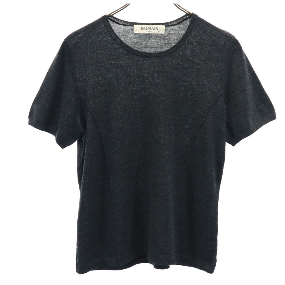 BALMAIN バルマン 半袖 毛 Tシャツ 40 グレー レディース