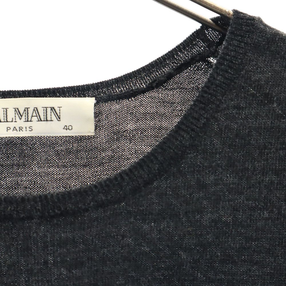 BALMAIN バルマン 半袖 毛 Tシャツ 40 グレー レディース