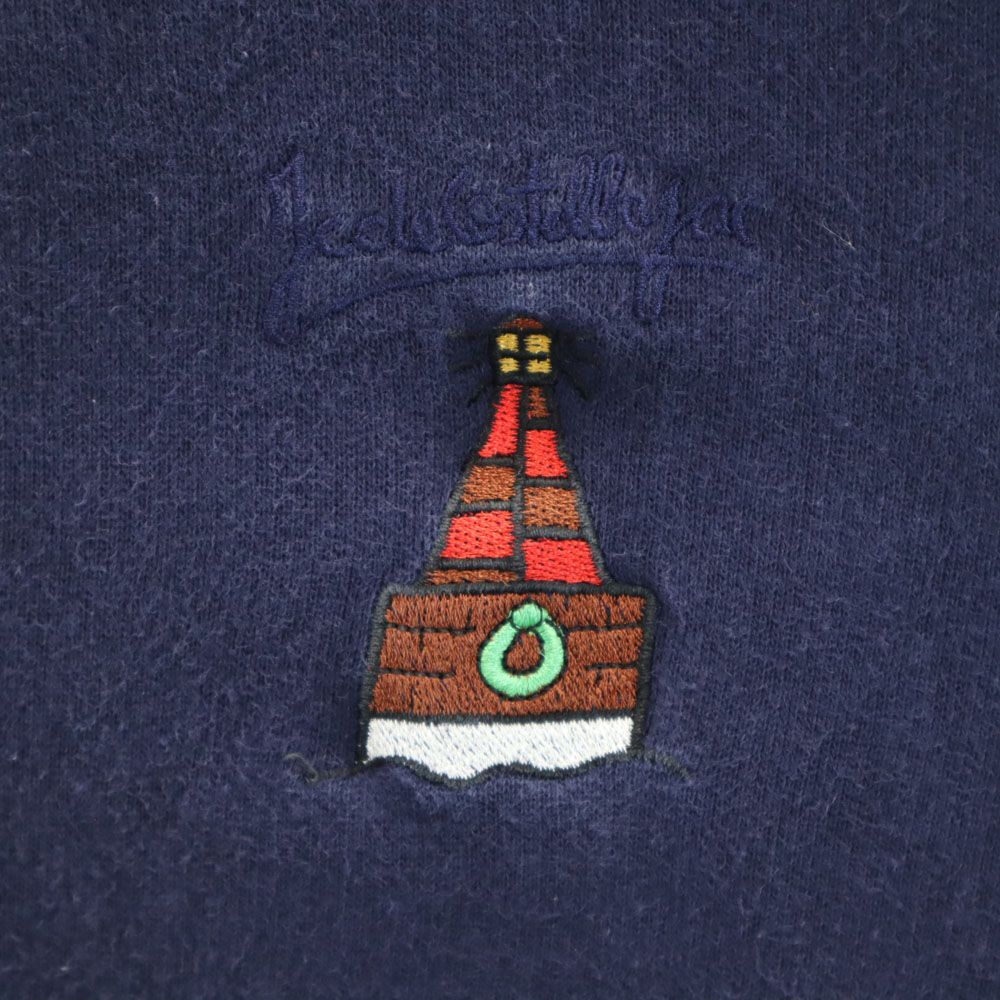 JC de CASTELBAJAC カステルバジャック イタリア製 長袖 スウェット トレーナー M ネイビー 裏起毛 刺繍 レディース
