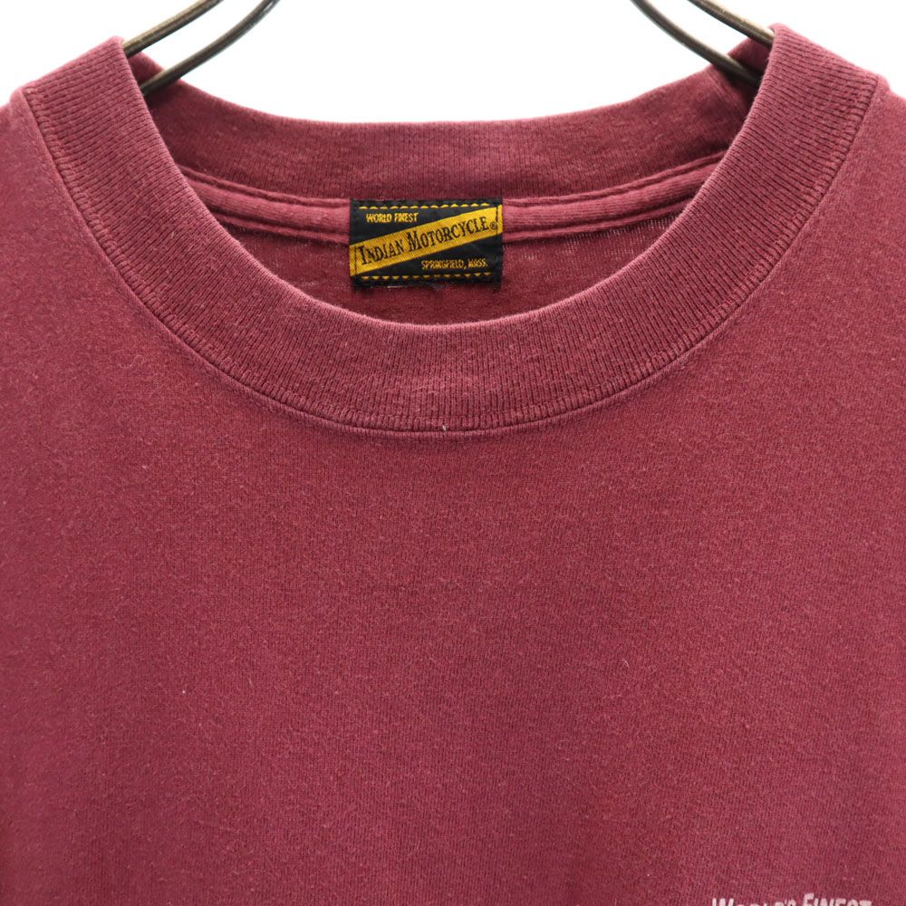 INDIAN MOTORCYCLE インディアンモトサイクル バックプリント 半袖 Tシャツ ボルドー系 メンズ