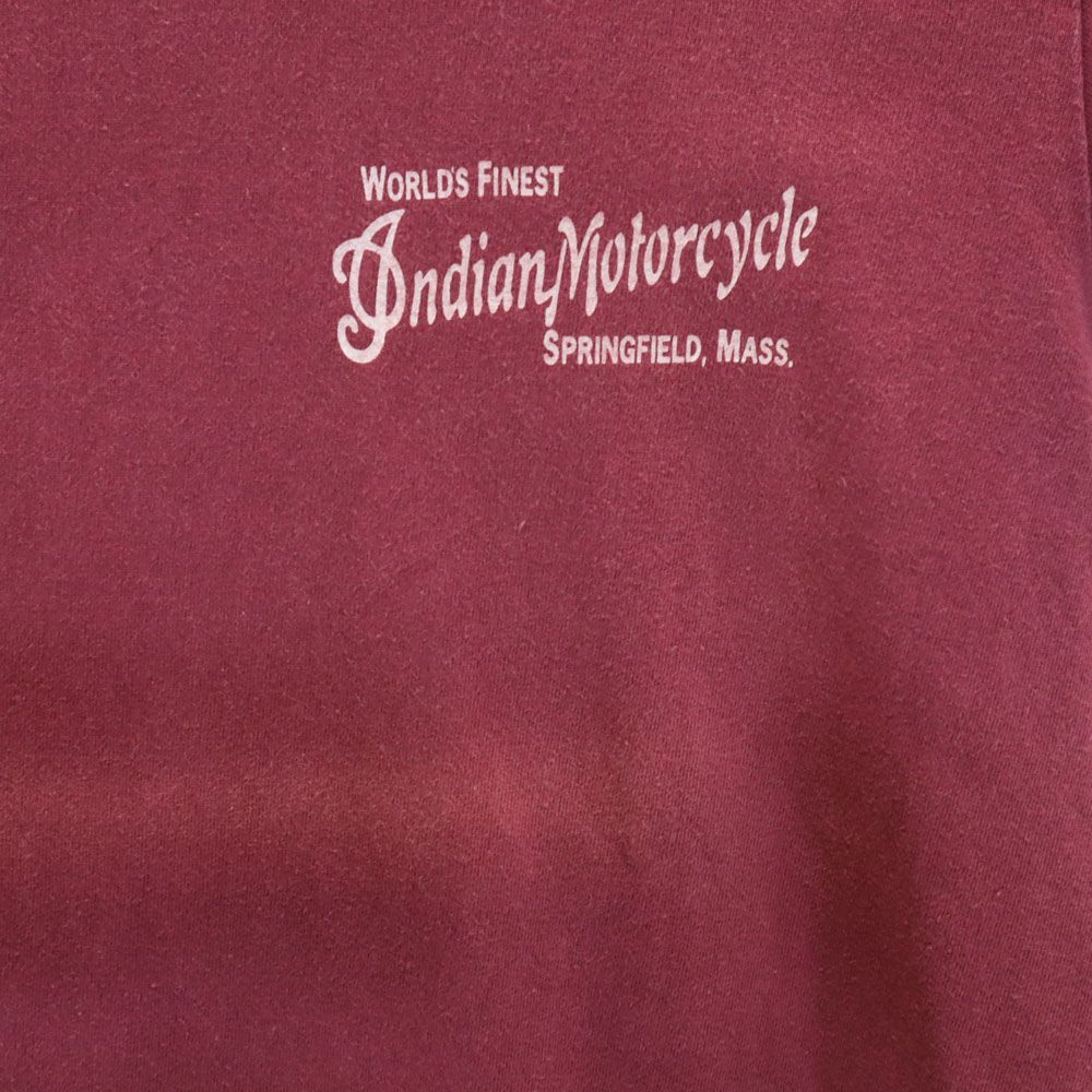 INDIAN MOTORCYCLE インディアンモトサイクル バックプリント 半袖 Tシャツ ボルドー系 メンズ